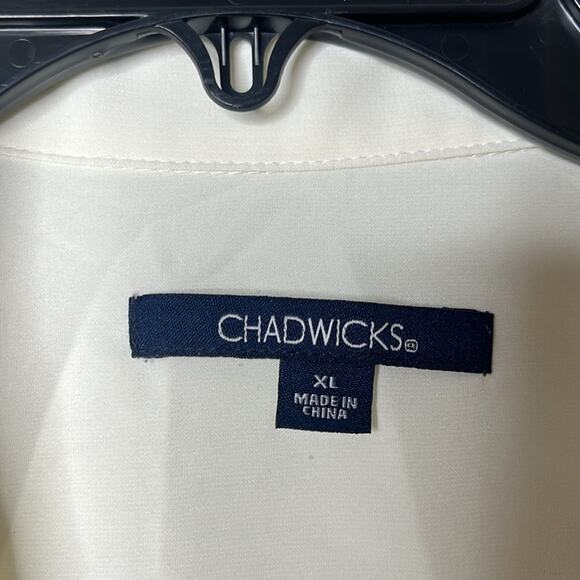 Chadwick’s Sheer Beige Button Up Blouse XL - Picture 2 of 5